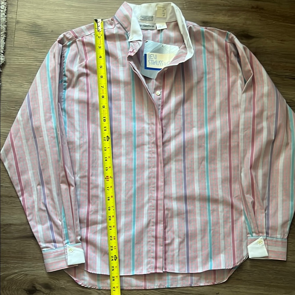 Levi's women Pink Striped Shirt size 16 vintage 1984